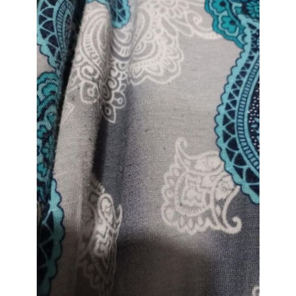 MoQiVGi Shirt Ladies Large Paisley Blue Grey‎ Long Sleeve - Picture 6 of 6